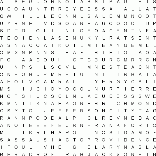 USA State Capitals Free Word Search Puzzle