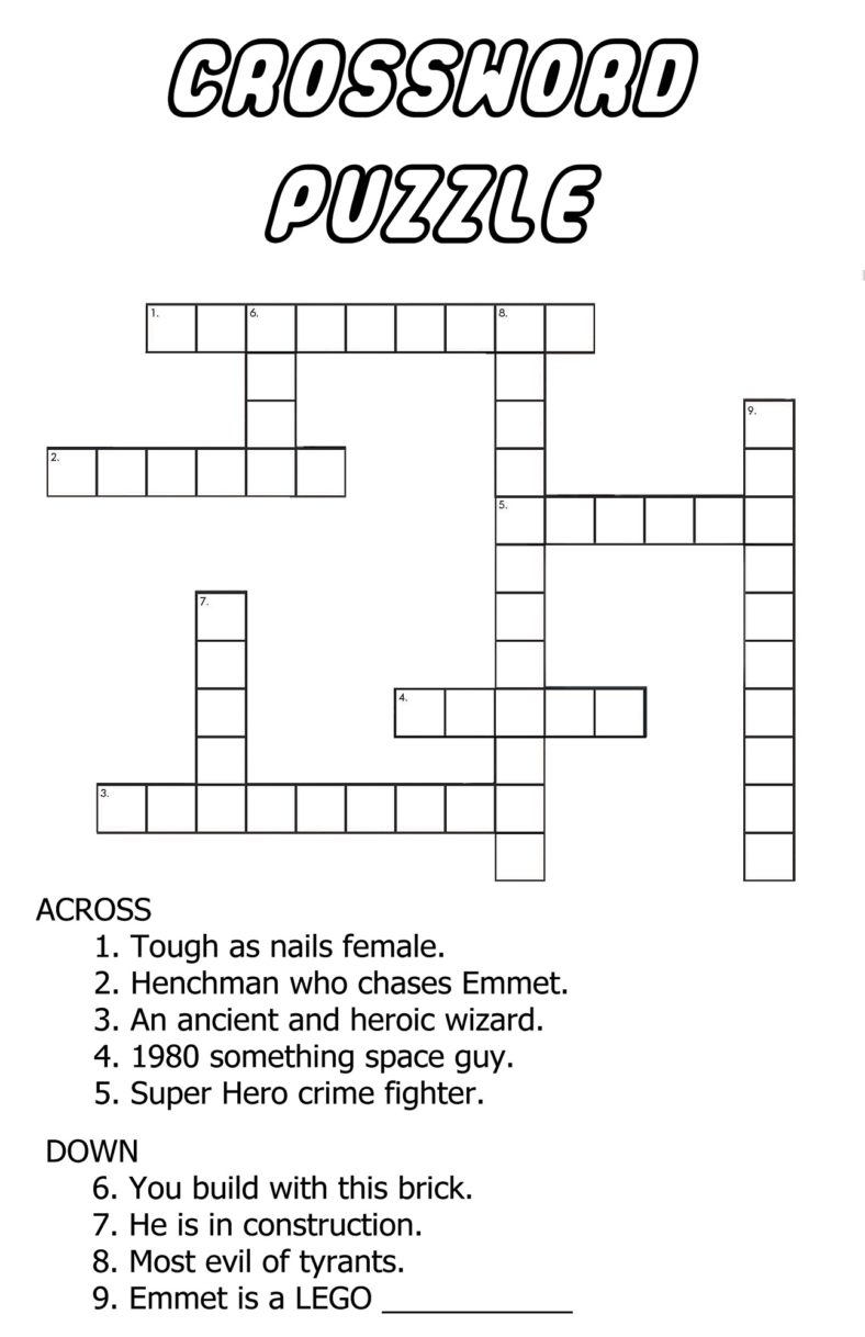 Themed Printable Crossword Puzzles With Answers