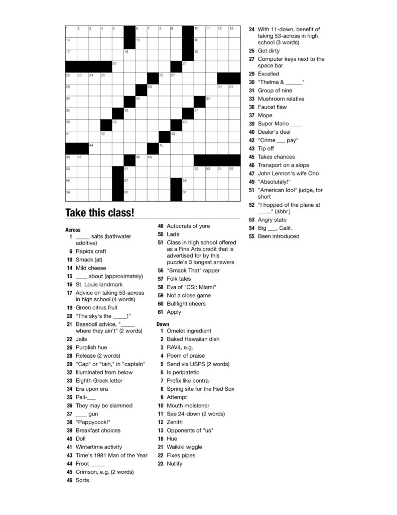 Weekly Themed Crossword Puzzle BVNWnews