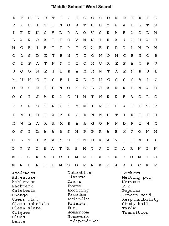Printable Chacter Traits Crossword Puzzles