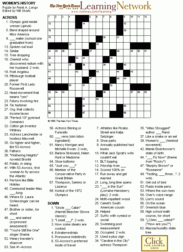 Printable Africa Crossword Puzzle