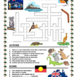 Australia Crossword 1 Worksheet Free ESL Printable