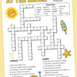 Beach Printable Crossword Puzzle For Kids Mrs Merry