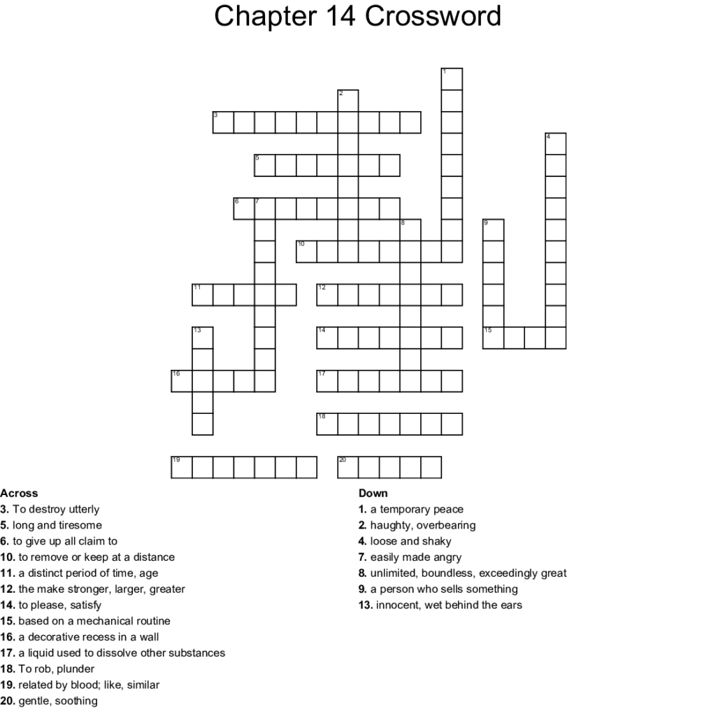 Chapter 14 Crossword WordMint