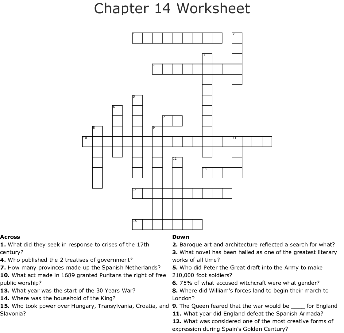 Printable Crossword Puzzle On Acts Chapter 14