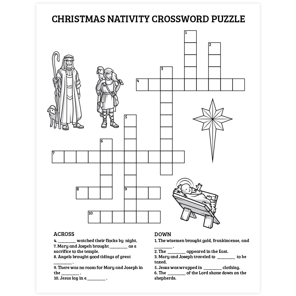 Nativity Crossword Puzzle Printable