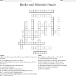 Crossword Puzzle For Rocks And Minerals Crossword