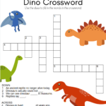 Dino Crossword Puzzle One Of Two Levels From My Dinosaur