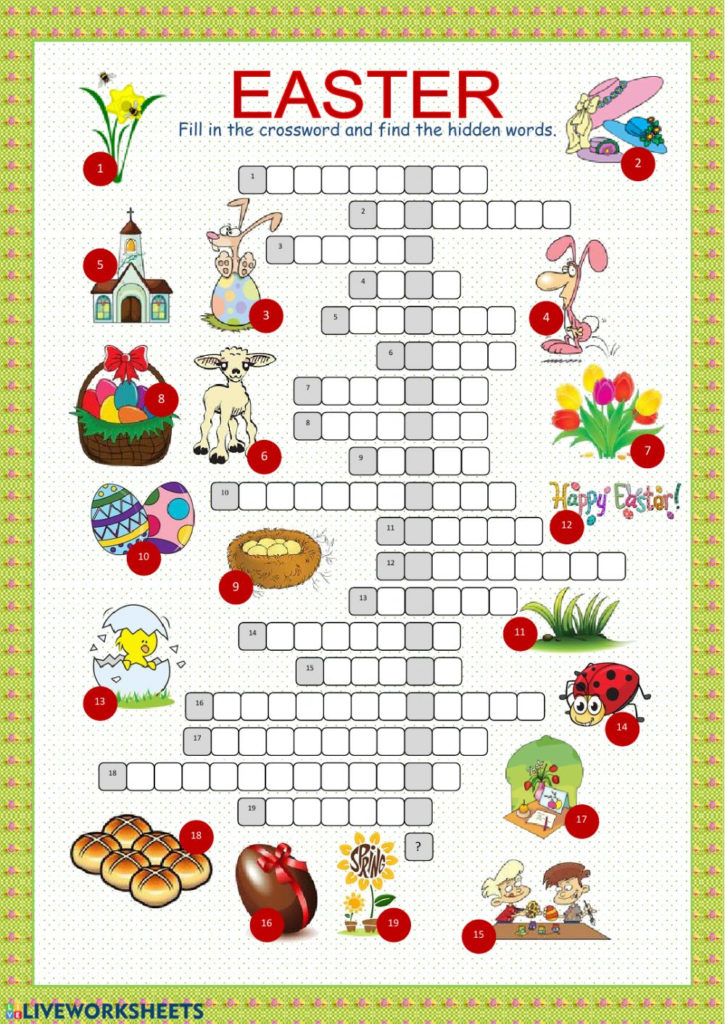 Easter Crossword Interactive Worksheet