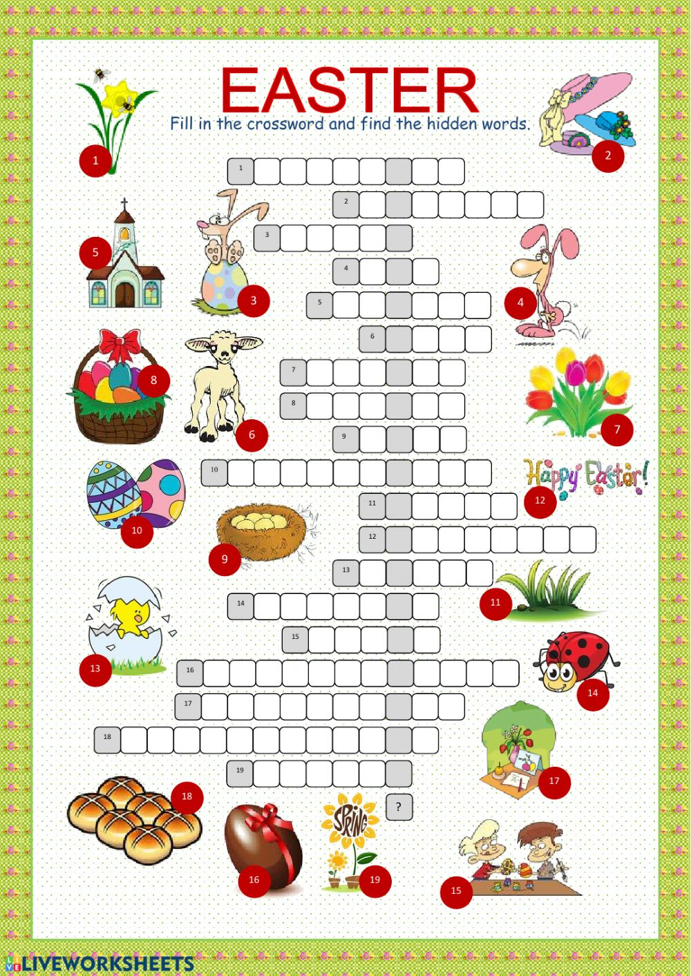 Fun Easter Printables Easter Crossword Puzzle