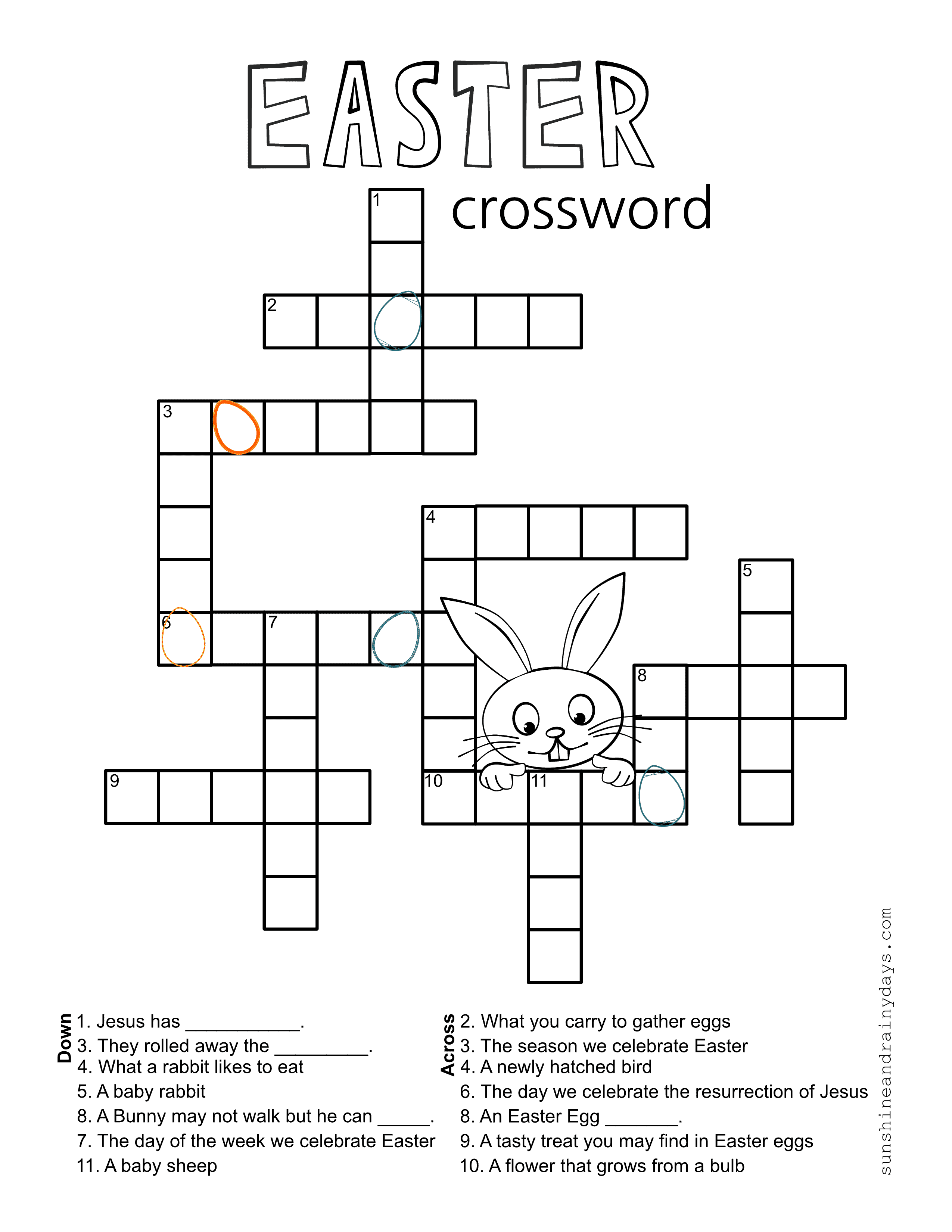 Fun Easter Printables Easter Crossword Puzzle