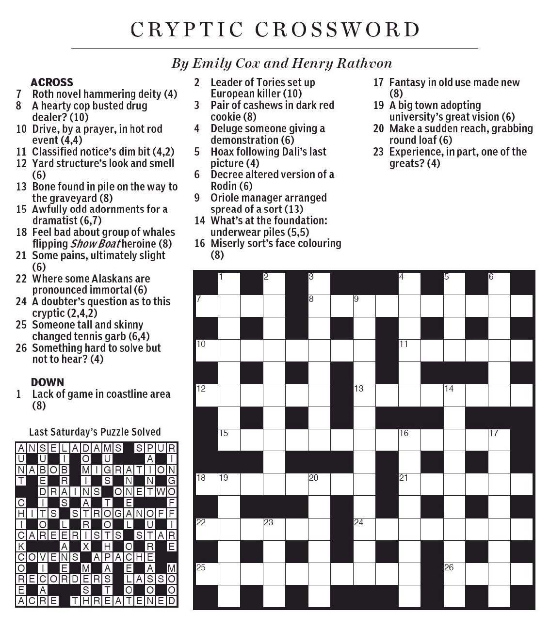 Printable Sheffer Crossword Puzzles