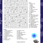 F Free Printable Winter Crossword Puzzles Template Printable