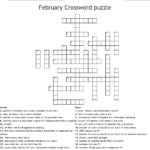 February Crossword Printable Brackets