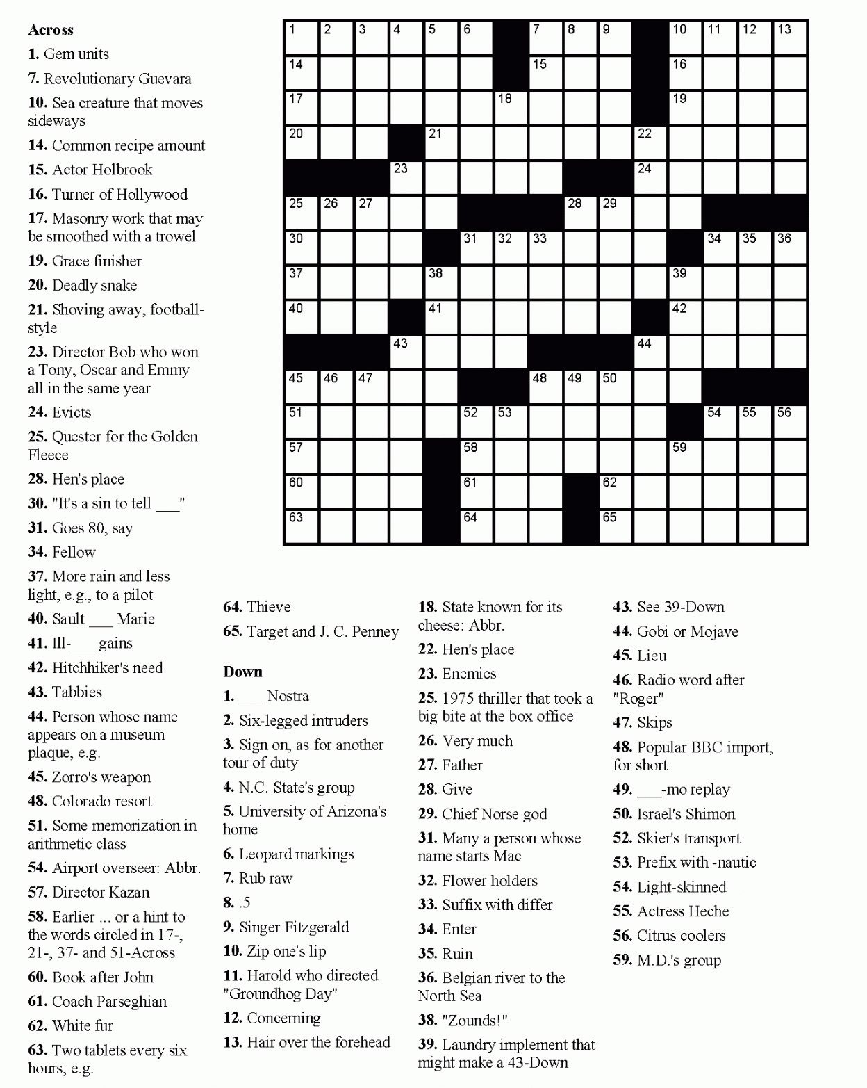 Free Printable Crossword Puzzle Maker 007