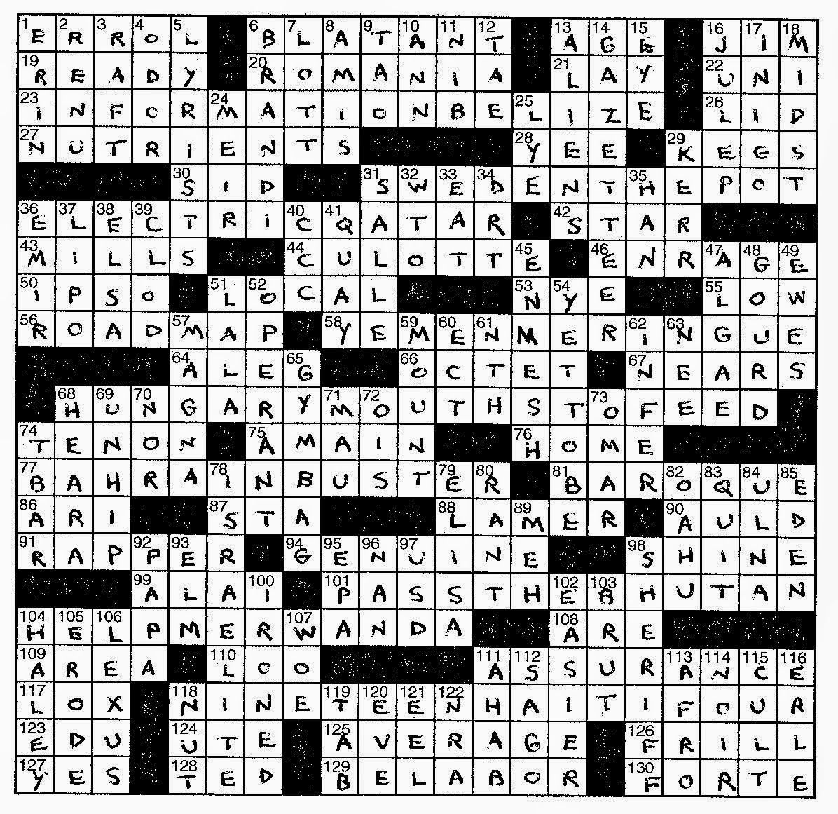 Frank Longo Free Printable Sunday Crossword Puzzle