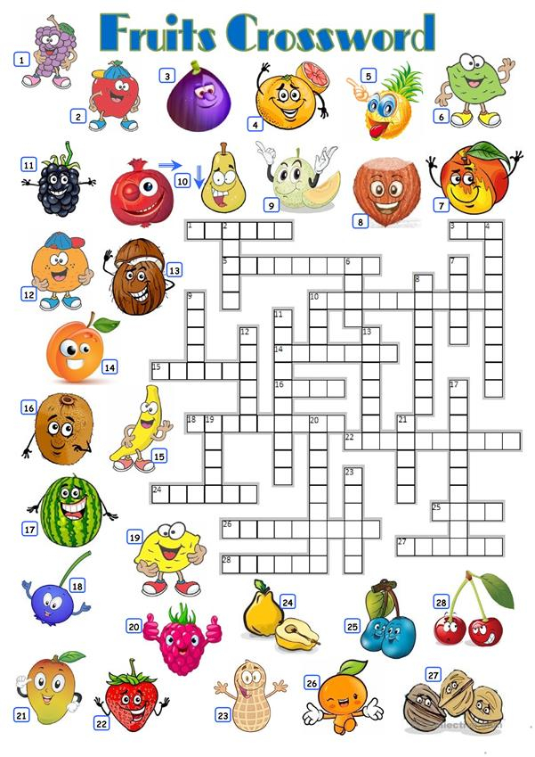 Fruit Crossword Puzzle Printable