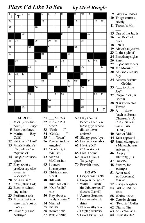 Merl Reagle S Crossword Puzzle