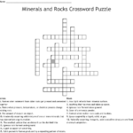 Minerals And Rocks Crossword Puzzle WordMint