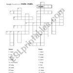 Past Tense Crossword Puzzle Printable Printable