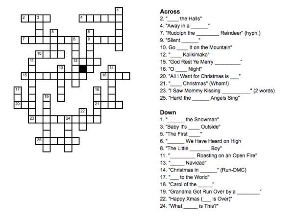 Music Trivia Crossword Puzzles Printable