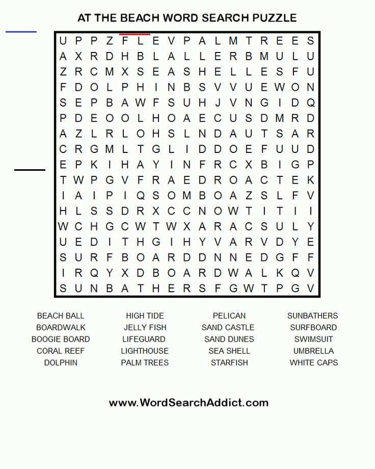 Printable Beach Crossword Puzzles Check More At
