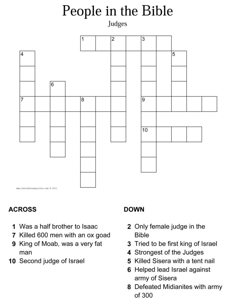 Printable Bible Crossword Puzzles With Scripture