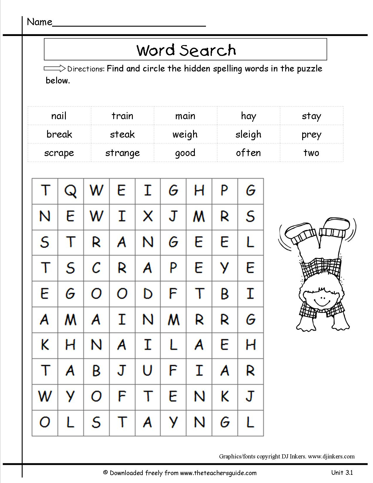 Free Printable Crossword Puzzles 2nd Grade