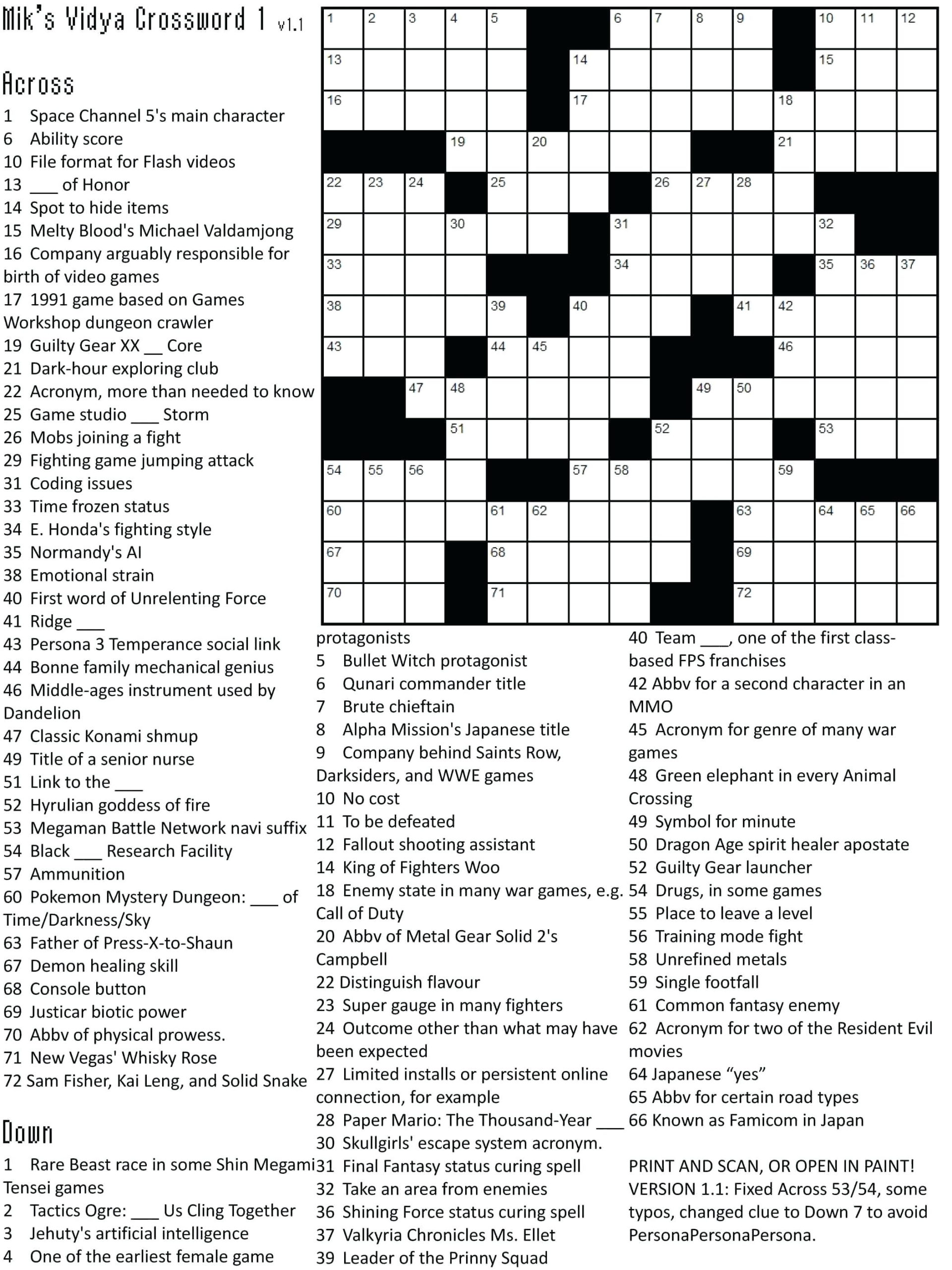 Free Printable Themed Crossword Puzzles For Kids