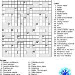 Printable WINTER Crossword Puzzle Printable Crossword