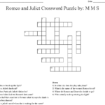 Romeo And Juliet Crossword Puzzle By M M S WordMint