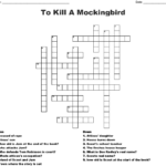 To Kill A Mockingbird Crossword WordMint