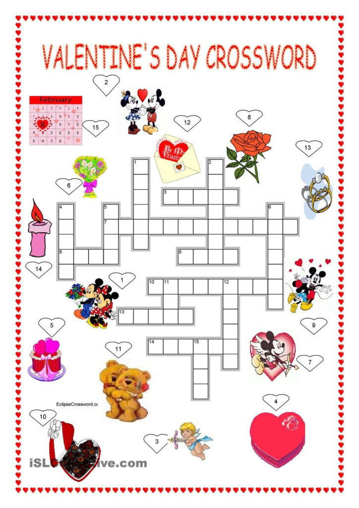 Valentine S Day Crossword Key In 2021 Valentine