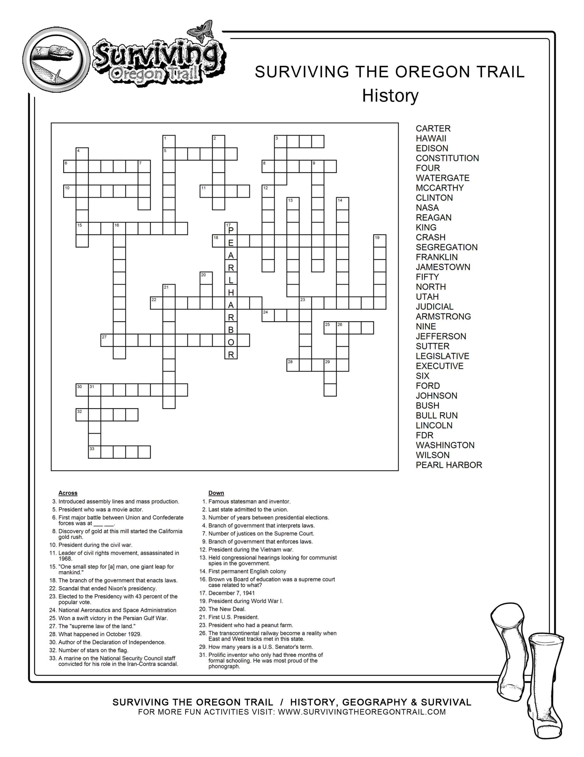 6th Grade Vocabulary Crossword Puzzles Printable