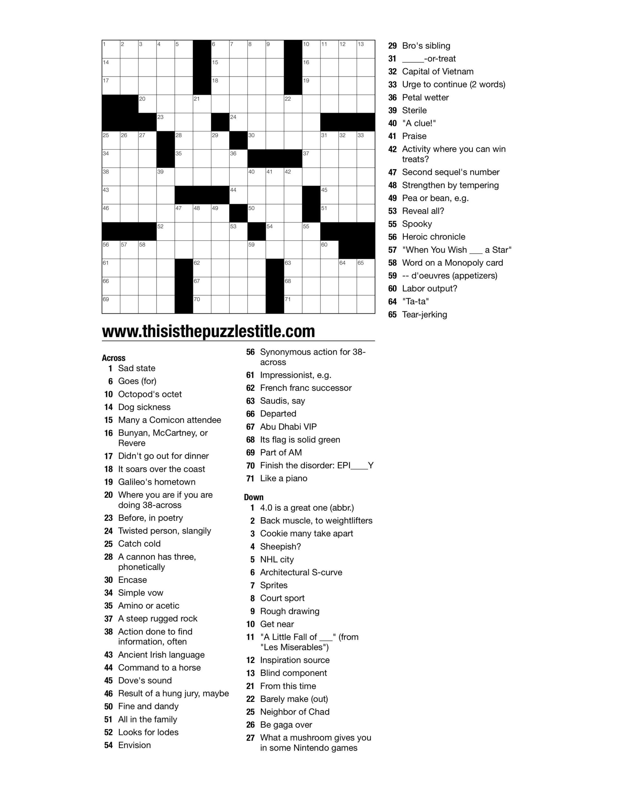 Hatchet Crossword Puzzle Printable